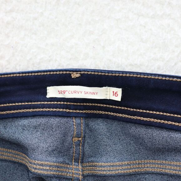 Levis 529 Curvy Skinny Leg Blue Jeans Women's 16 Dark Wash Stretch Red Tab - Picture 5 of 11